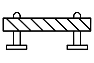 Minimal Road Barrier Icon – Vector Line Art Symbol for Traffic Control

