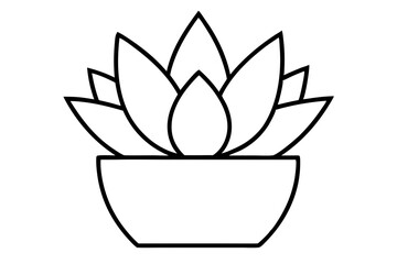 Succulent Plant Line Art – Minimal Vector Illustration for Modern Decor & Design

