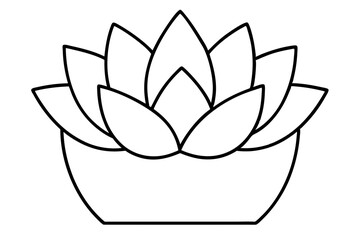 Succulent Plant Line Art – Minimal Vector Illustration for Modern Decor & Design


