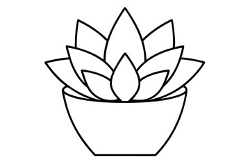 Succulent Plant Line Art – Minimal Vector Illustration for Modern Decor & Design

