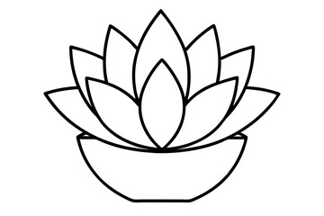 Succulent Plant Line Art – Minimal Vector Illustration for Modern Decor & Design

