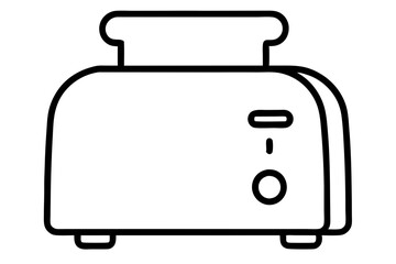 Toaster Line Art Illustration for Kitchen Appliance Branding and Retail


