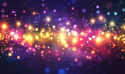 Colorful abstract background with glowing light rays and stars. Abstract holographic background design