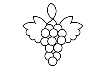 Vintage Grapes Line Art Vector for Wine Labels and Vineyard Design

