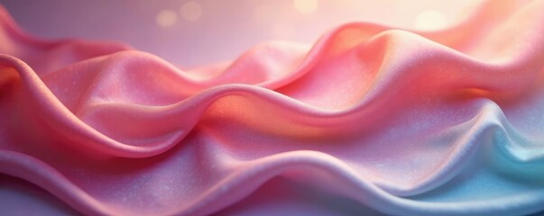 Obraz premium Flowing silk scarf with soft focus background, texture, peaceful