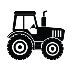 Tractor silhouette vector isolated on white background