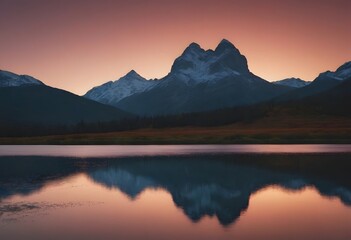 Fototapeta premium Minimalistic background/backdrop. Sunset over lake