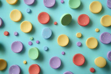 Colorful 3D Circles Pattern Design Abstract Background