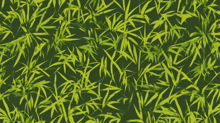Fototapeta premium A dynamic green bamboo pattern featuring bold strokes and a rich dark background, evoking a lively, nature-inspired theme.