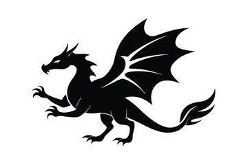 Black dragon vector.