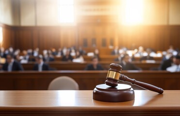Legal practitioners interact with the magistrate in a formal setting.