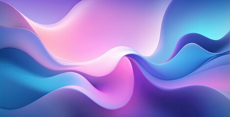 Colorful abstract waves flow gracefully in soft purple and blue hues, creating a serene atmosphere, created by ai generated