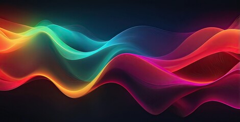 Colorful abstract wave patterns flow together in a mesmerizing design suitable for digital art, created by ai generated