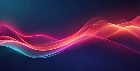 Colorful abstract waves flowing harmoniously in a digital design representing energy and creativity, created by ai generated