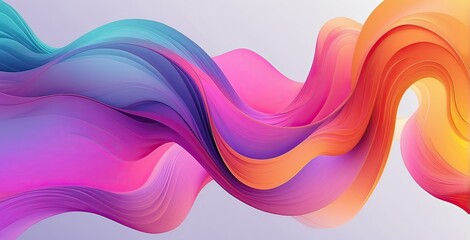 Vibrant abstract waves of color flow across a smooth background, created by ai generated
