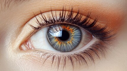 Fototapeta premium Captivating beauty in a close-up image of a natural makeup look.