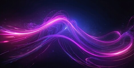 Colorful light trails create a vibrant abstract pattern against a dark background, created by ai generated