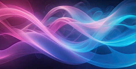 Colorful abstract waves blend seamlessly in a captivating digital background, created by ai generated
