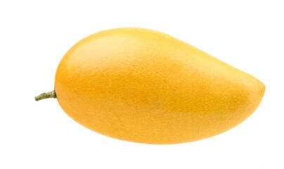 Ripe yellow Mango isolated on white background. Clipping path.