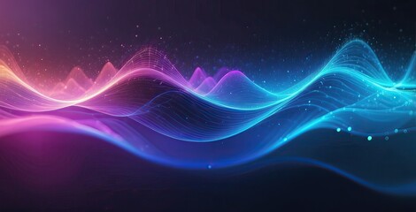 Colorful wave patterns create a mesmerizing visual experience in a digital art display, created by ai generated