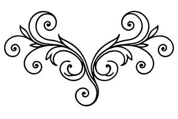 Elegant Baroque Swirl Ornament for Decorative Design

