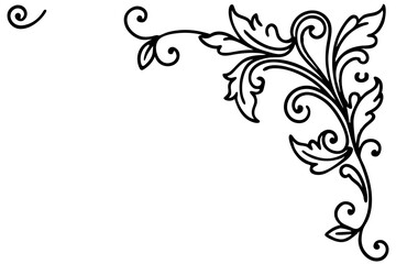 Ornamental Baroque Floral Corner Design for Invitations and Decor

