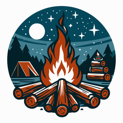 vector illustration of a campfire