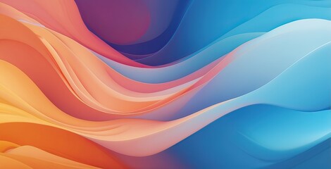 Colorful abstract waves flowing gracefully across a vibrant gradient background, created by ai generated
