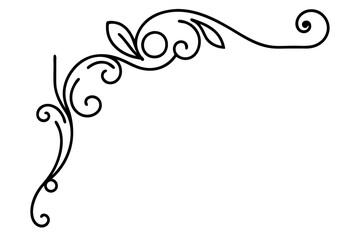 Ornamental Baroque Floral Corner Design for Invitations and Decor

