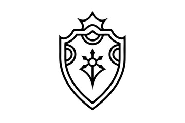 Elegant Gold Baroque Crest Vector Illustration

