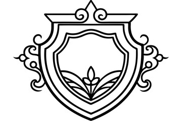 Elegant Gold Baroque Crest Vector Illustration

