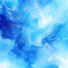 Abstract Blue Ink Swirl Painting Texture Design