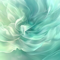 Obraz premium Abstract Green Silk Fabric Swirling Design