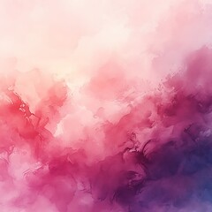 Obraz premium Abstract Pink Purple Watercolor Cloud Sky Painting