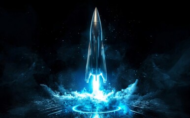 A captivating illustration of a rocket poised for launch.