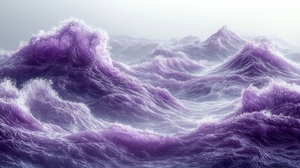 Fototapeta premium Abstract Purple Wave Ocean Landscape