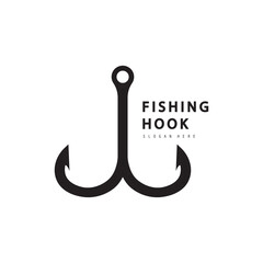 Fishing hook logo Vector sign