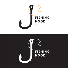 Fishing hook logo Vector sign