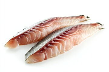 Mackerel fillet slice isolated on white background 