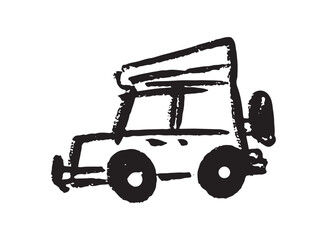 Naklejka premium Illustration of an Handdrawn Car Transportation