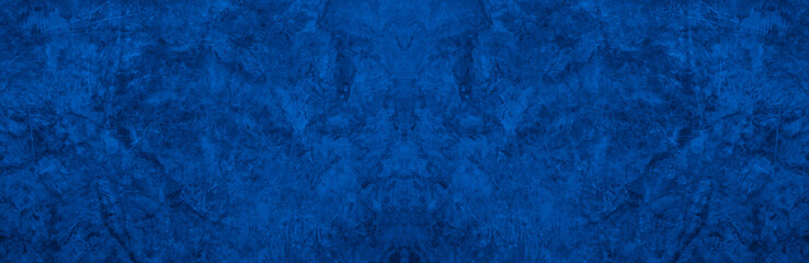 Old wall pattern texture cement blue dark abstract  blue color design are light with black gradient background.