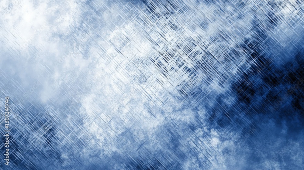 Poster abstract blue and white textured background pattern with diagonal lines and cloudy effect creating a