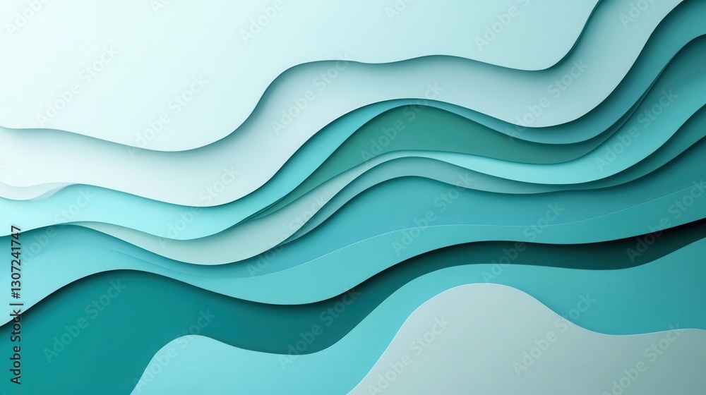 Poster layered paper art background featuring calming blue tones and subtle medical symbols for creative de