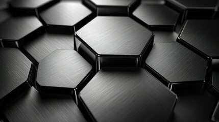 Abstract Black Hexagonal Geometric Pattern
