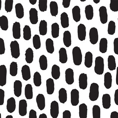 Black and white seamless pattern brush strokes illustration