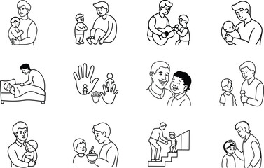 Fathers and Sons Bonding, Love, Care, Growth, Support, Play, Nurturing, Guidance, Protection, Family