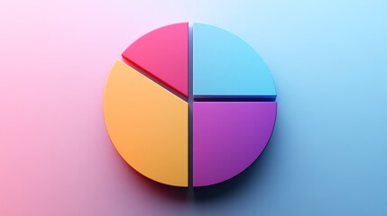 Obraz premium Colorful pie chart with vibrant sections.