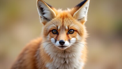 Captivating Close-Up Portrait of a Wild Red Fox with Orange Fur in its Natural Habitat.