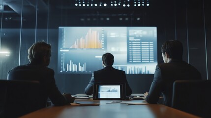 Professionals analyzing data in a meeting room