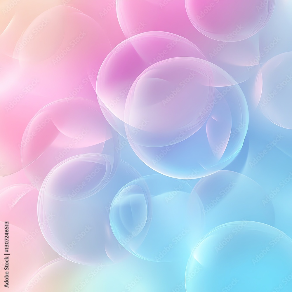Poster smooth pastel bubble texture background, simple design, soft circular shapes, minimalistic and sooth